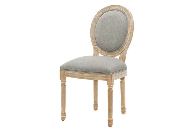 20'' H Upholstered Linen King Louis Solid Wood Dining Chairs (Set of 2)