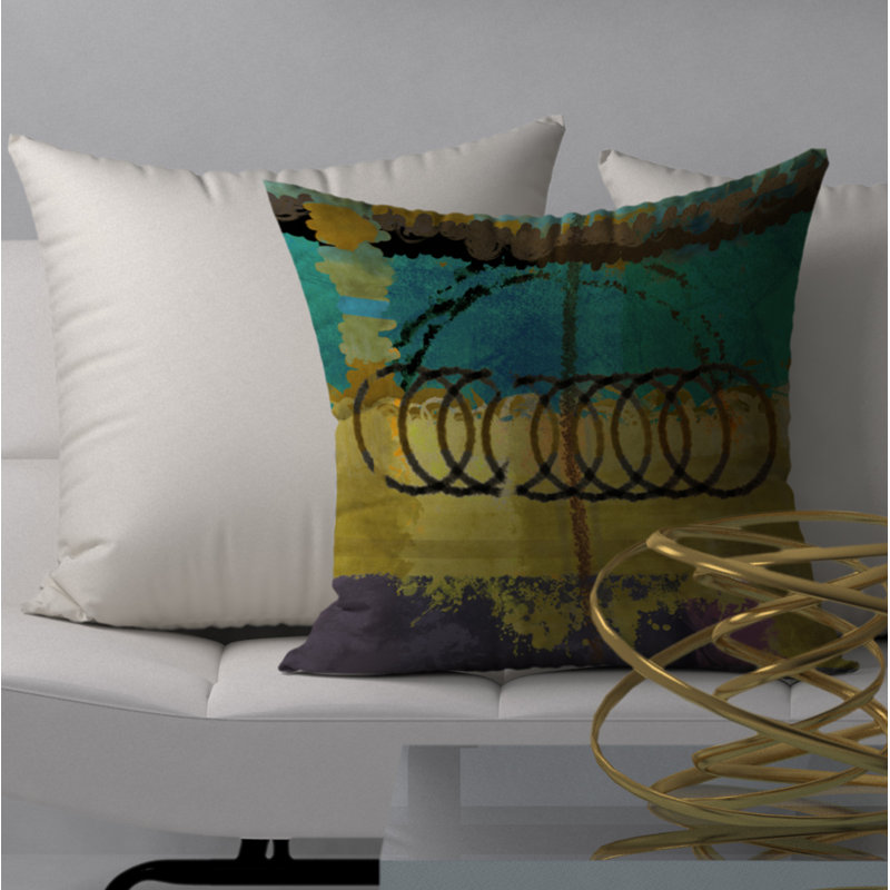 Housse de coussin carrée Chella/insert, H 18 po x l 18 po x p 5 po