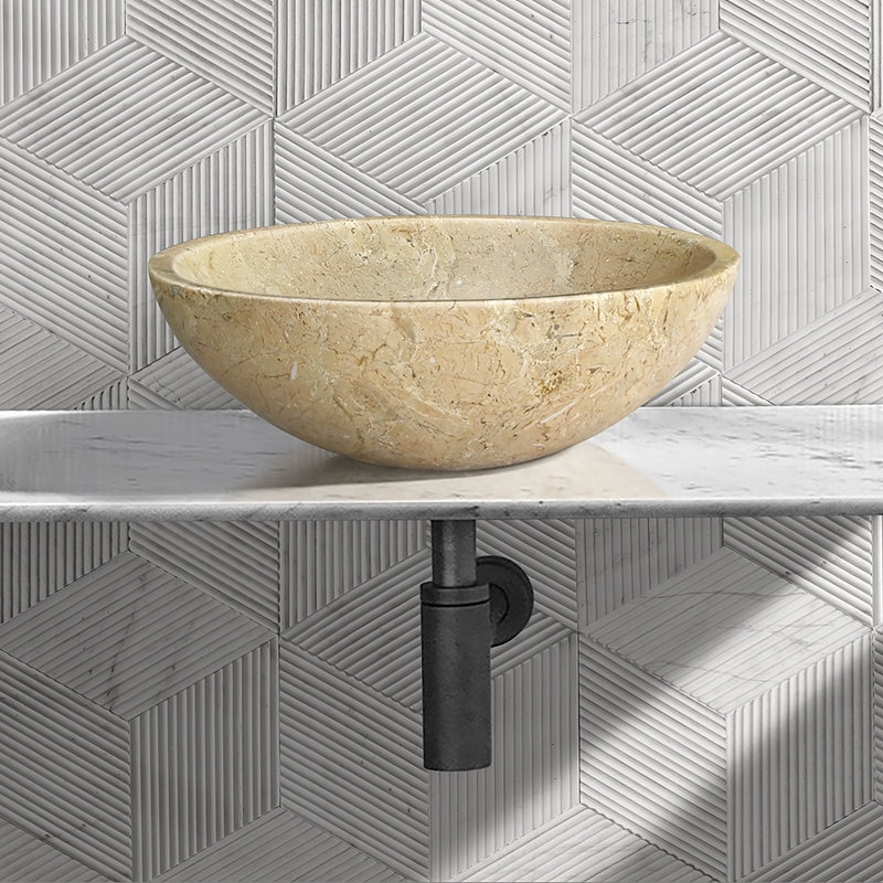 Bathroom Vessel Sink, Round Sink For Home, Gold