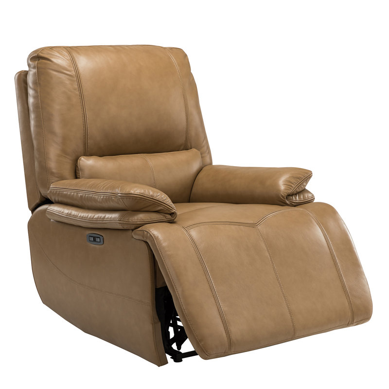 Ravello Genuine Leather Power Recliner, Taupe Leather Match