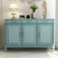 Banc de rangement bleu en bois manufacturé-1743652676
