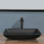 Lavabo de salle de bain vasque rectangulaire en verre noir mat 22 po avec robinet et bonde escamotable Topcraft