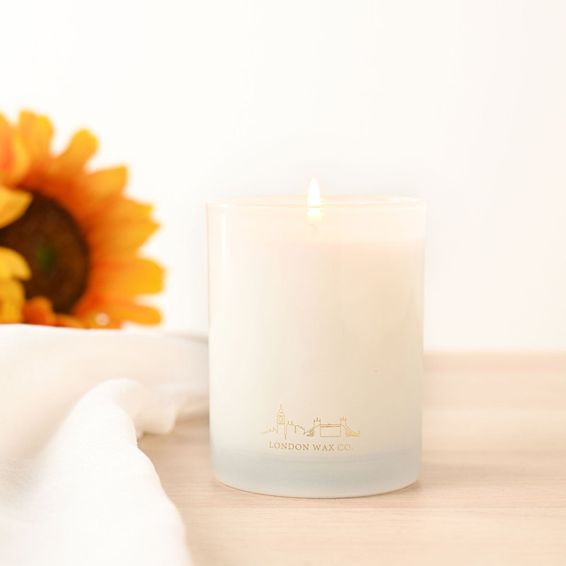 Scented Jar Candle with Glass Holder, White