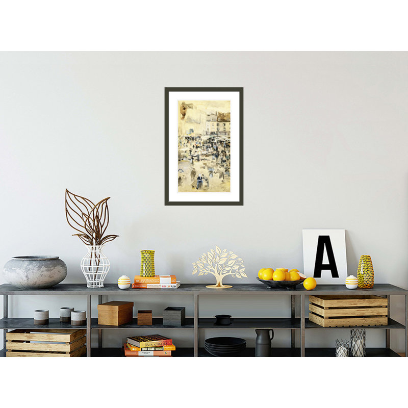 «European Street Scene» par Maurice Brasil Prendergast, impression giclée sur cadre, H 29,5 po x l 19,59 po