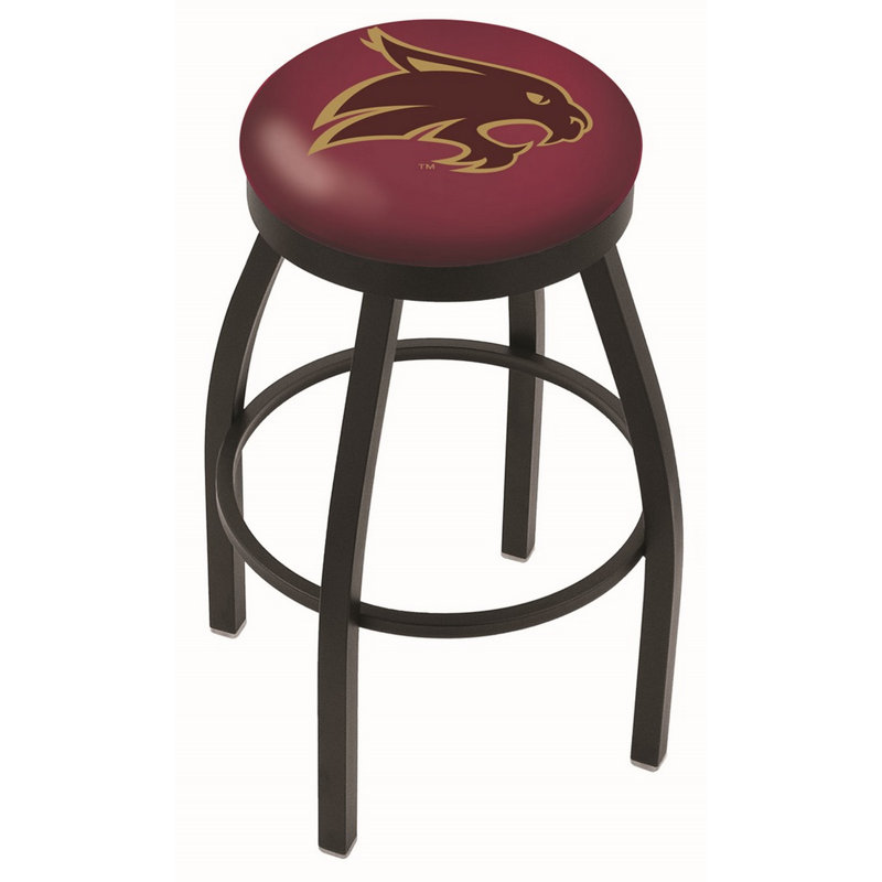 Tabouret de comptoir pivotant de 25 po NCAA, Noir froissé, Université Texas State
