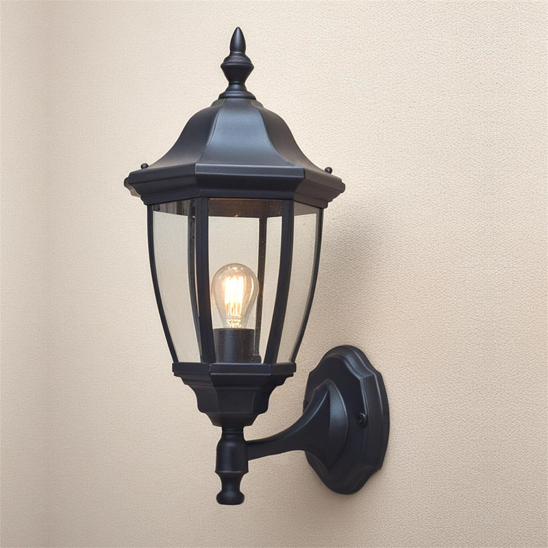 Dubik Satin Black Outdoor Wall Lantern
