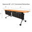 Table de formation commerciale commerciale avec alimentation | Table gigogne pliable 80 po | Roulettes verrouillables | Mobilier de salle de conférence et de classe | Hêtre | Sièges 2