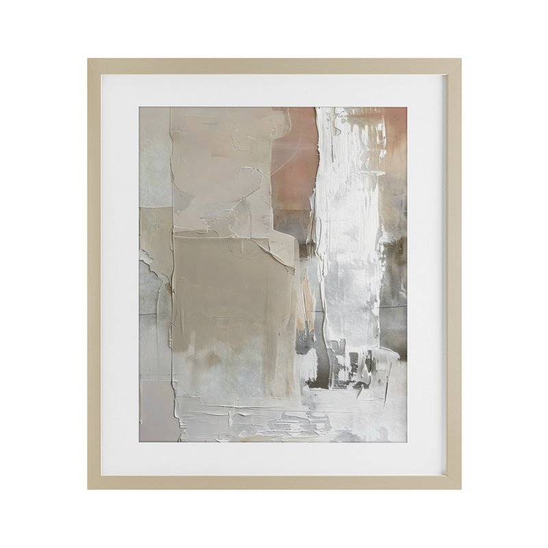 «Subtle Blush», reproduction encadrée abstraite sous verre, conception de Riley B, Cadre de récolte en pin, H 21 po x l 17 po