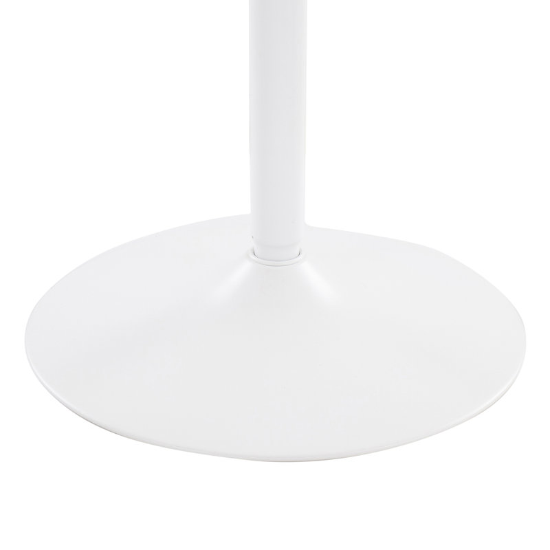 Table de salle à manger en acier et bois, Blanc, Bois massif / bois manufacturé
