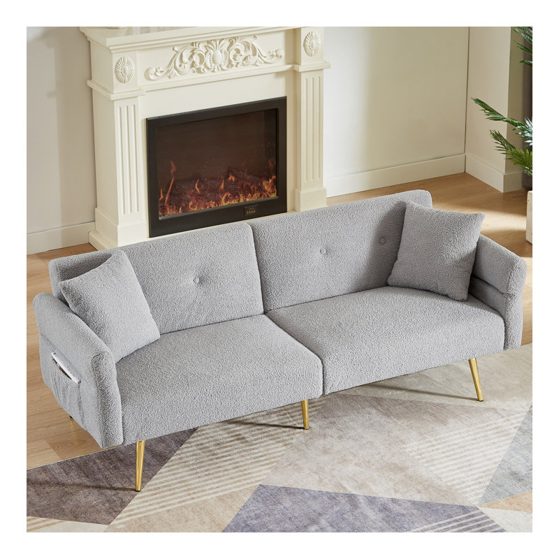 Canapé-lit d'appoint rembourré Modern Modern, Gris