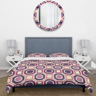 Ensemble de housse de couette Midcentury - mauve rose