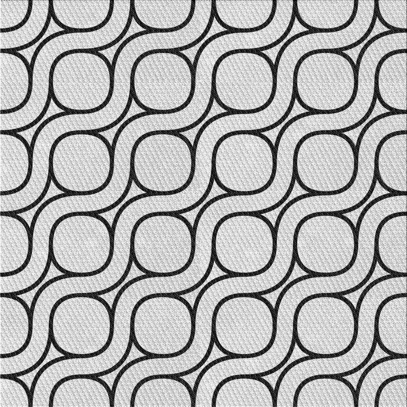 Tapis gris/noir tissé à la machine, Carré 7 pi