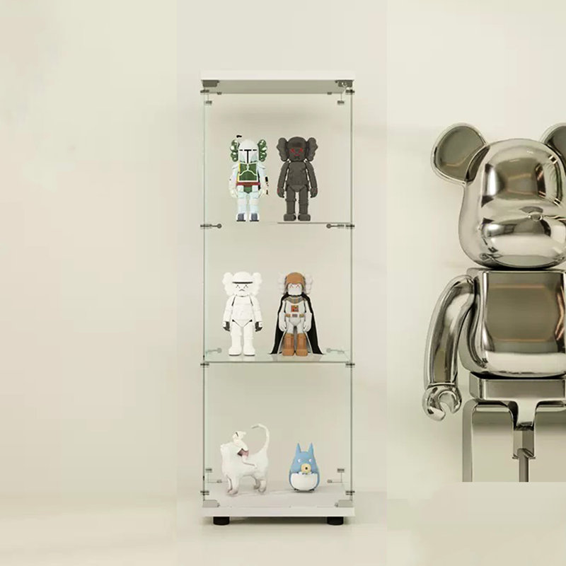 Vitrine à une porte en verre blanc, 3 tablettes - option de décoration intérieure, superbe rangement pour vos biens
