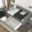Lit de jour gris simple avec couchette, structure de support rembourrée et rembourrée, pour la maison