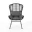 Chaise grise avec structure en fer et revêtement rembourré pour l'extérieur