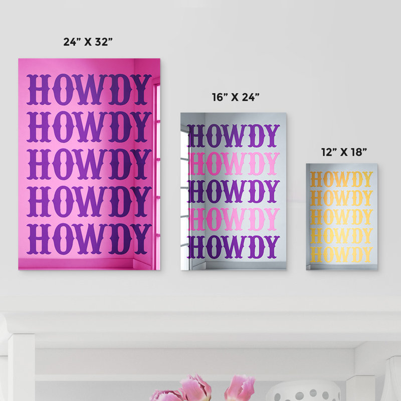Décoration murale Howdy Country, Argent, H 26 po x l 18 po x P 1 po