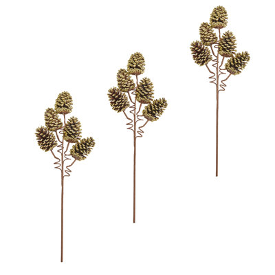 29" Christmas Gold Pine Cone Spray