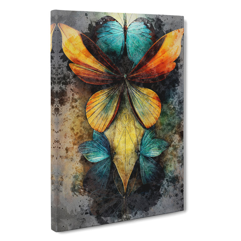 Butterflies In Watercolour No.2 - Wrapped Canvas, 60cm H x 40cm W x 3cm D