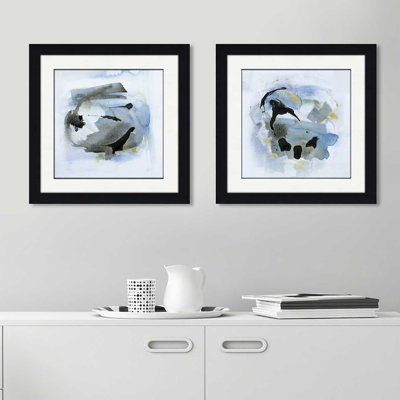 « cool water iii », ensemble de 2 reproductions de peintures à l’acrylique encadrées