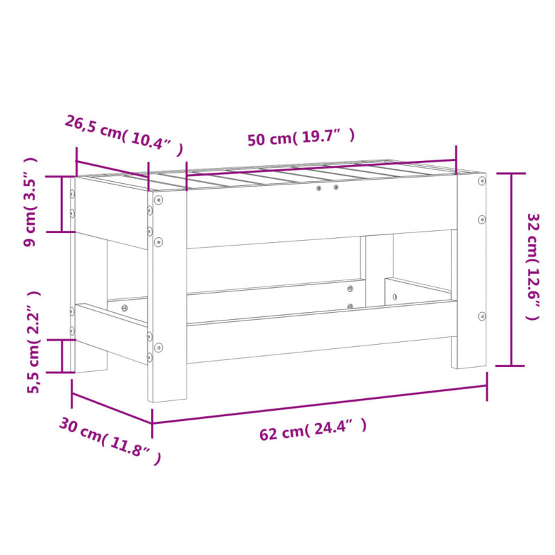 Darron Rectangular 30cm L Outdoor Side Table, White
