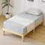 Structure de lit simple en pin massif avec support à lattes | H 12 po à profil bas, aucun sommier requis, assemblage facile, conception minimaliste pour les enfants, la chambre d'amis et le dortoir (finition en bois naturel)