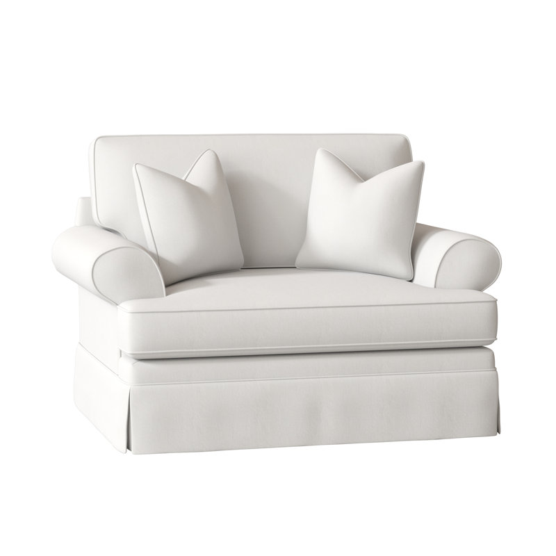 Fauteuil Brookner, Blanc sergé décoloré classique