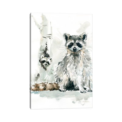 Raccoon And Baby by Carol Robinson - Painting on Canvas
