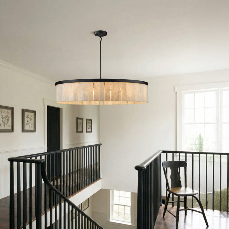 10 lumières lumineuses suspendues rondes cylindriques à intensité variable de 41,3 po de diamètre pour salle à manger