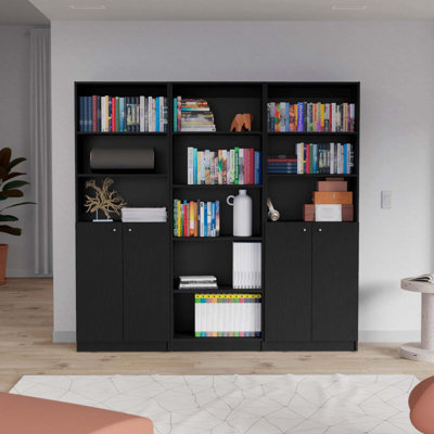 Ensemble de salon 3 pièces élégant et fonctionnel avec bibliothèques pour une maison moderne