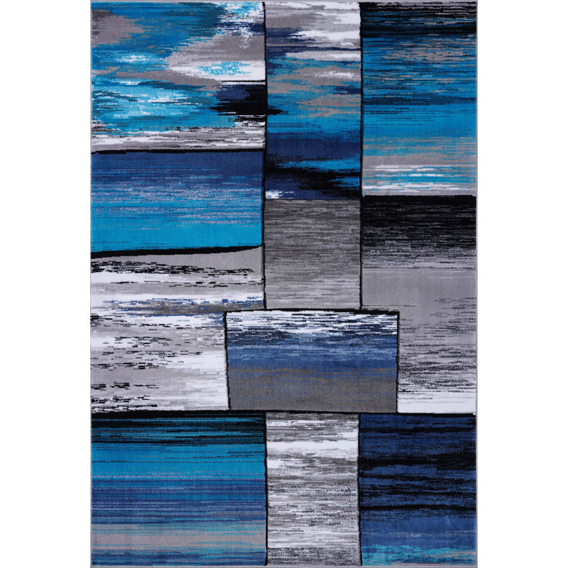 Croskey Abstract Indoor Rug, Rectangle 7'6" x 10'2"