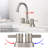 2 Handles Bathroom Sink Faucet, Brushed Nickel Centerset RV Bathroom Faucets For 3 Hole-121292088