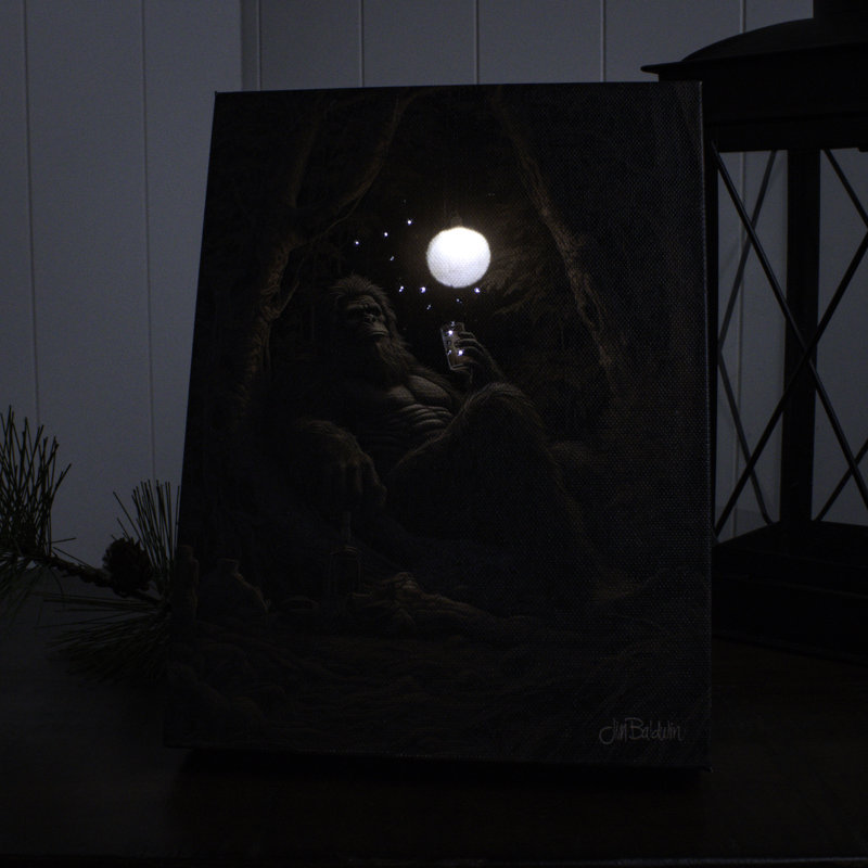 Whiskey Moonlight 8x6 Lighted Tabletop Canvas