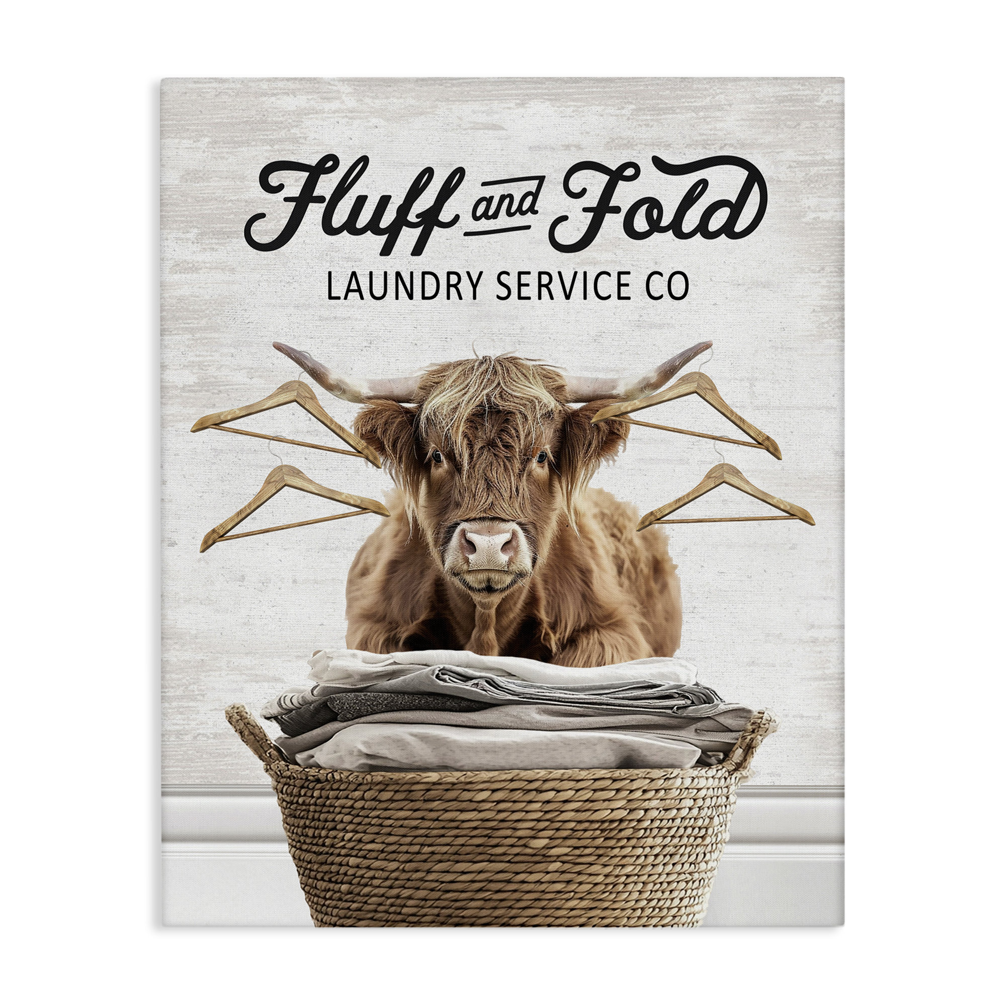 Ophelia & Co. Vintage Fluff & Fold Cattle Canvas, design by Lettered ...