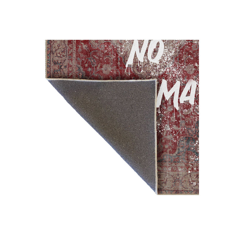Tapis décoratif moderne à motif texturé sans motif écrit Bourgogne, Sous-tapis rectangulaire 4 pi 7 po x 6 pi 7 po inc