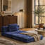 Canapé à compression, canapé-lit convertible au sol avec structure de forme fixe, canapé modulaire à assise simple sans os, sans assemblage requis, tissu chenille, pour la chambre du salon, bleu foncé-1208174034-1208174038