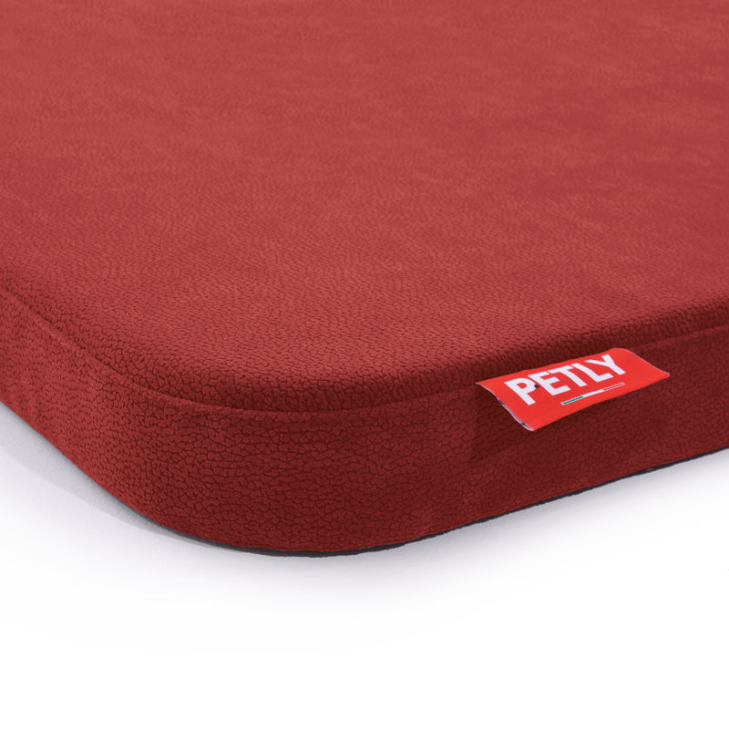 Orthopedic Microfibre Pet Bed, Red, Large (120cm W x 80cm D)
