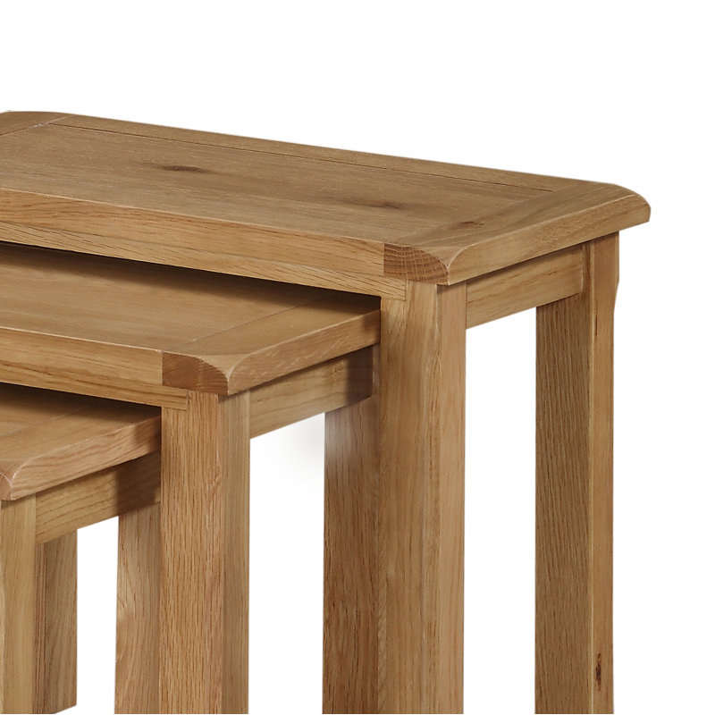 Racquel Solid Wood Nesting Tables, Oak