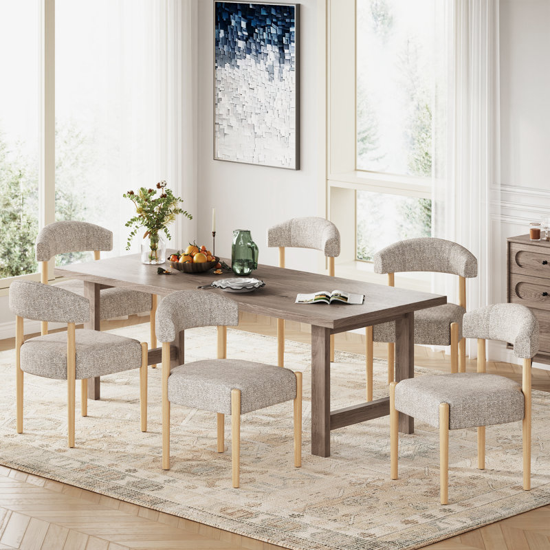 19.1'' H Upholstered Side Dining Chair (Set Of 6), Brown