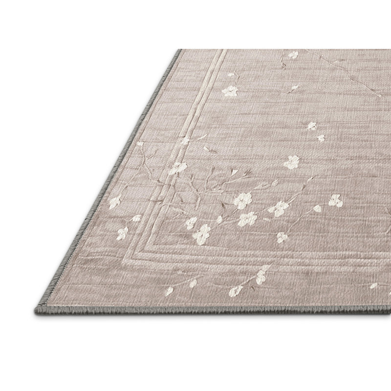 Machine Washable Gray Area Rug, Runner 2' x 4'