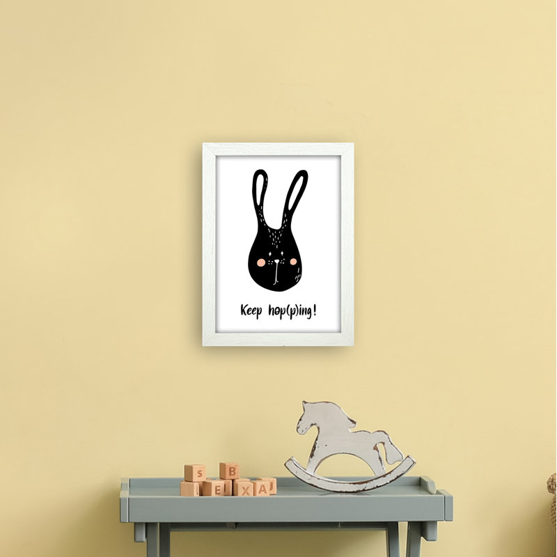 Bunny by Miniofmine - Print, 34cm H x 25cm W x 3cm D, Brown Framed