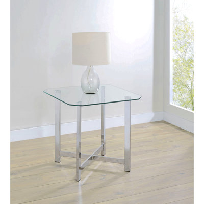 Linda Chrome Glass Top End Table