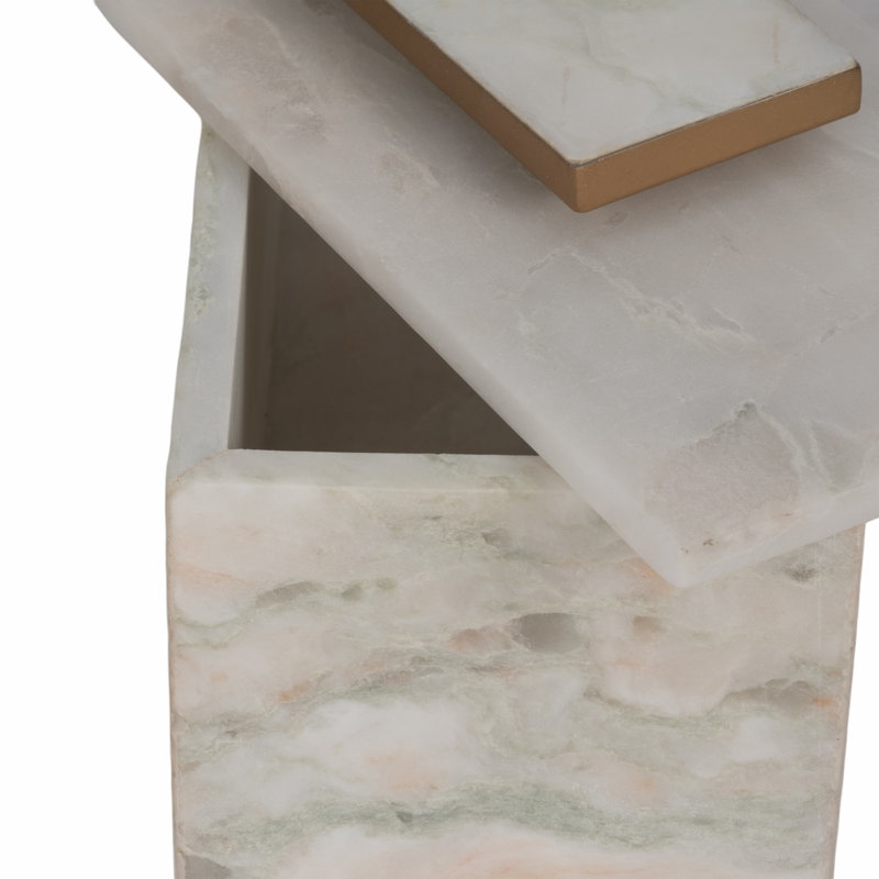 Brayden Studio® 16" Gullens Marble Box, White
