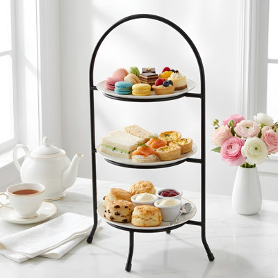 Metal Wire 3-Tier Dessert Plate Rack Serving Stand Cupcake Dessert Display Organizer