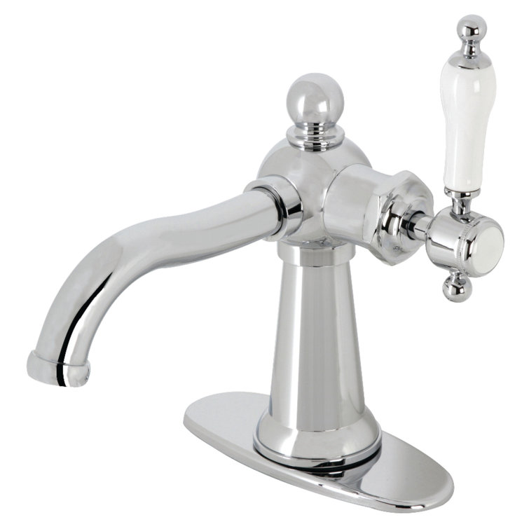 Kingston Brass KSD154KLCP Nautical Single-Handle Bathroom Faucet With Push Pop-Up, Polished Chrome