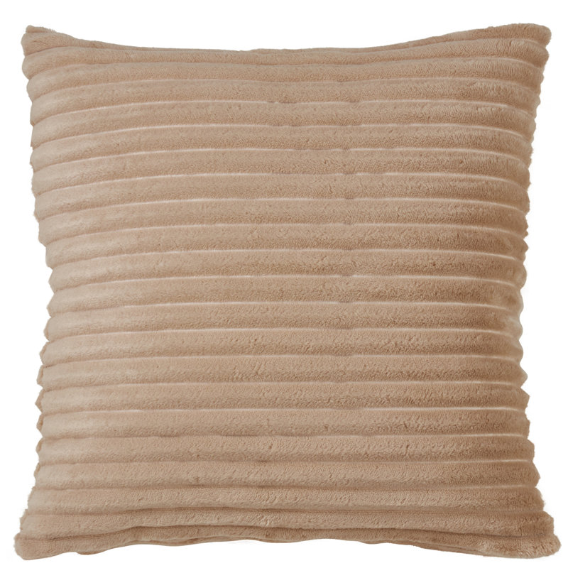 Natural Beige Faux Rabbit Fur Euro Pillow Cover