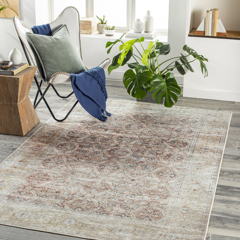 Isabella Oriental Rust/Cream Area Rug, Rectangle 8'10" x 12'