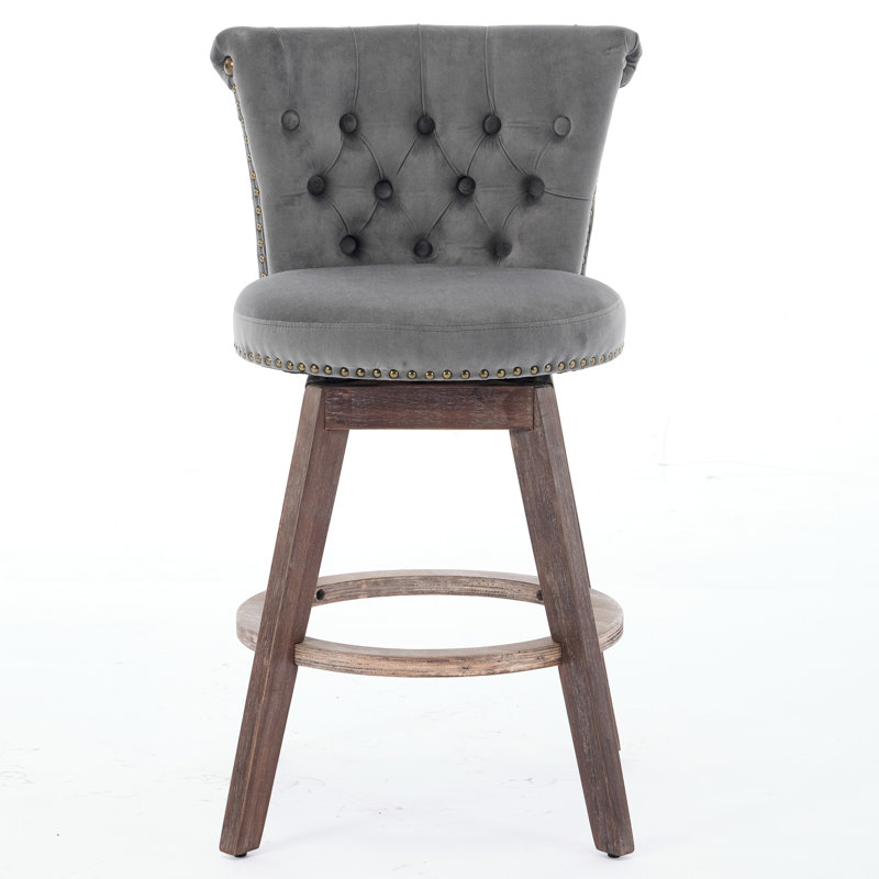 Tabouret de bar pivotant à 360 °, Gris