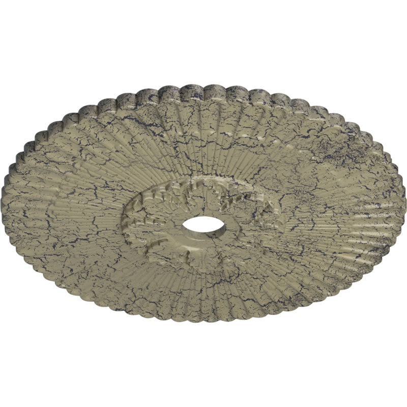 Médaillon de plafond Endurathane Naple, DO 37 1/2 po x P 3 3/8 po (convient aux auvents jusqu'à 3 3/8 po), fini étain peint à la main
