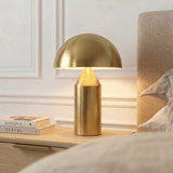 Venus 14 In. Dimmable LED Modern Dome Shade Table Lamp in Gold Brass Finish