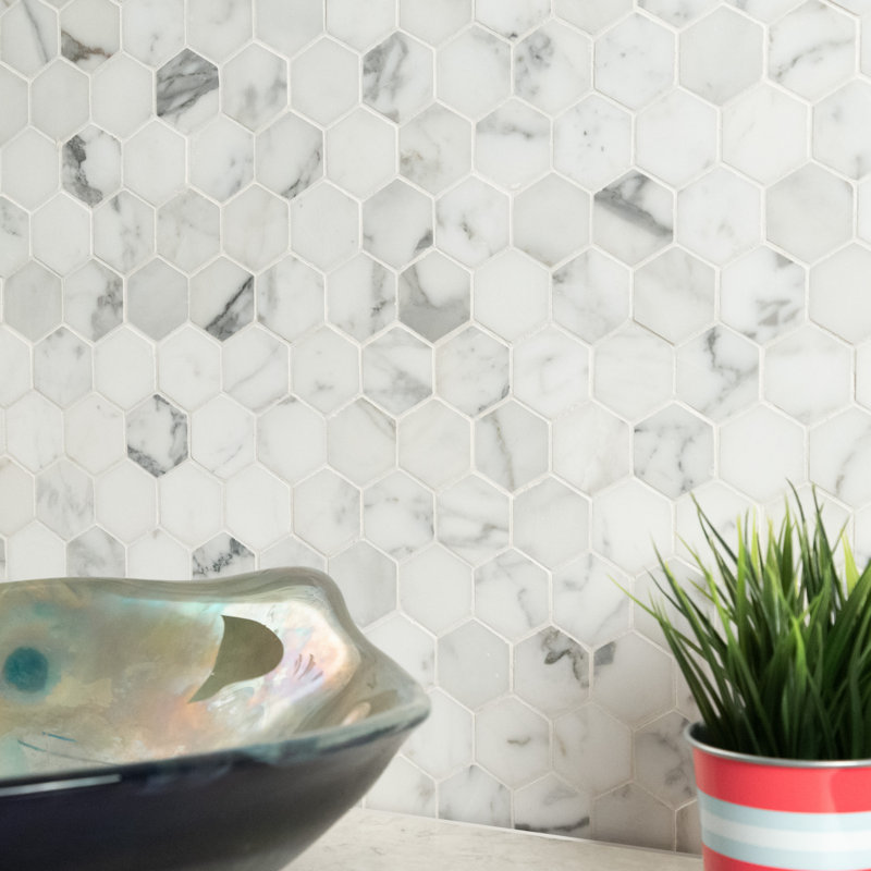 Carreau de mosaïque en porcelaine mate hexagonale 12 po x 12 po Ackland Astoria Isla